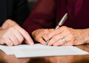 Signing contract