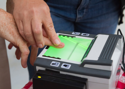 Fingerprints being taken