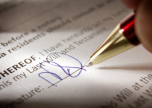 Last Will and Testament signature