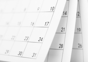 Pages of a calendar