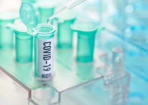 COVID-19 test sample in a laboratory tube