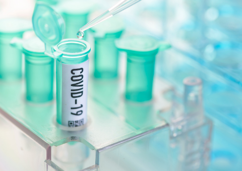 COVID-19 test sample in a laboratory tube
