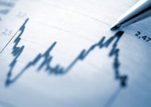 Financial chart showing fluctuating interest rates