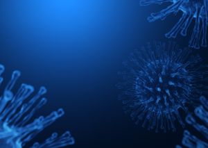 Illustration of COVID-19 virus particles