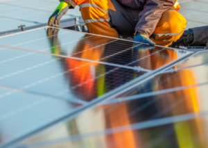 Solar panels being installed