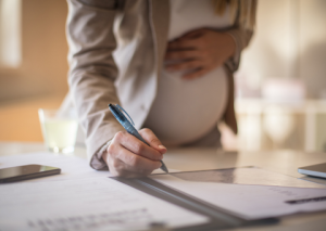 Pregnant woman at work