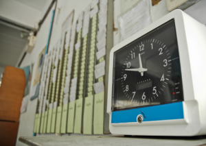 Time clock with employee punch cards