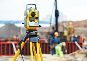 Survey equipment at construction site