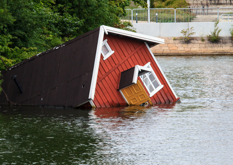 House in flood waters