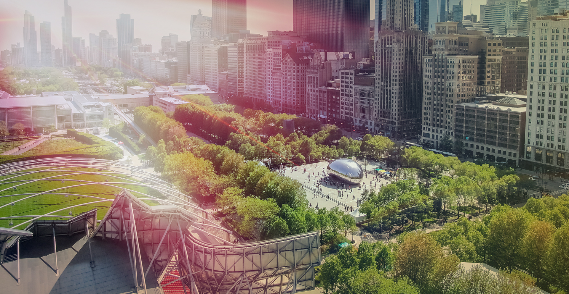 Millennium Park with the Bean in Chicago, IL